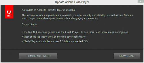 Flash-update-dialog